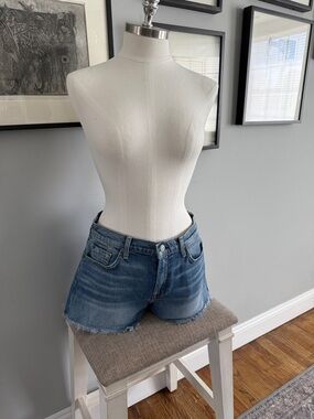 7 For All Mankind Blue Denim Cutoff Shorts